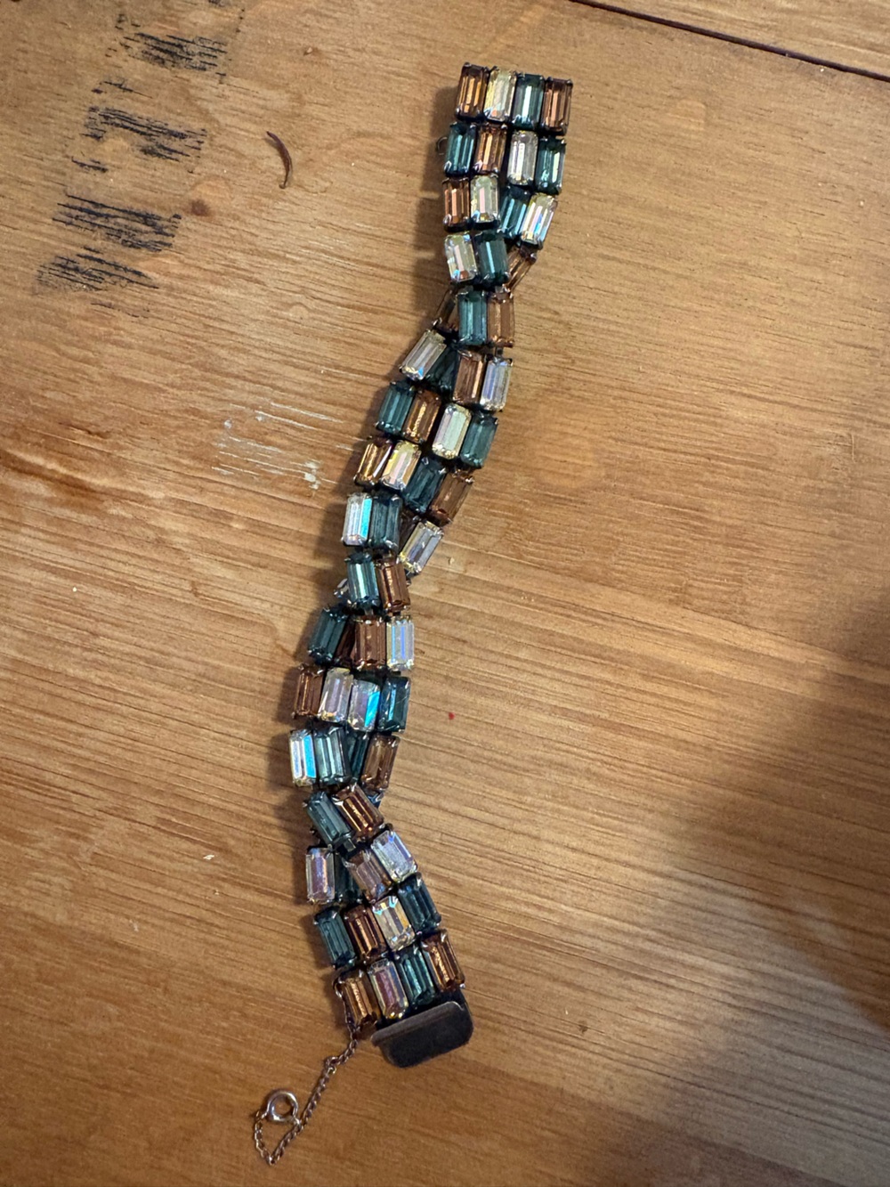 Gorgeous Vintage Weiss Signed Multi-Color Crystal Statement Bracelet
